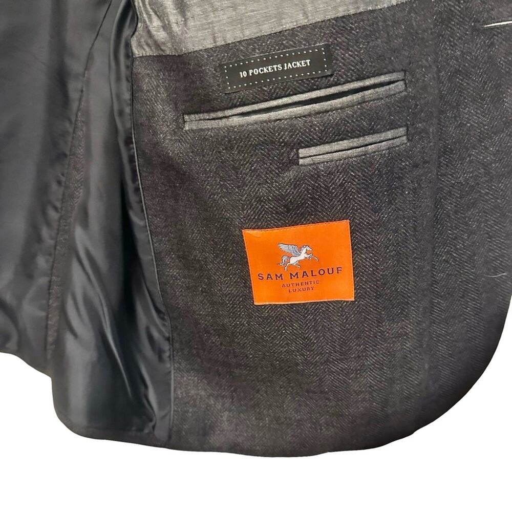 ERMENEGILDO ZEGNA - SAM MALOUF - Classic Gray Men's Blaze - 10 pockets size 52R - Picture 6 of 12